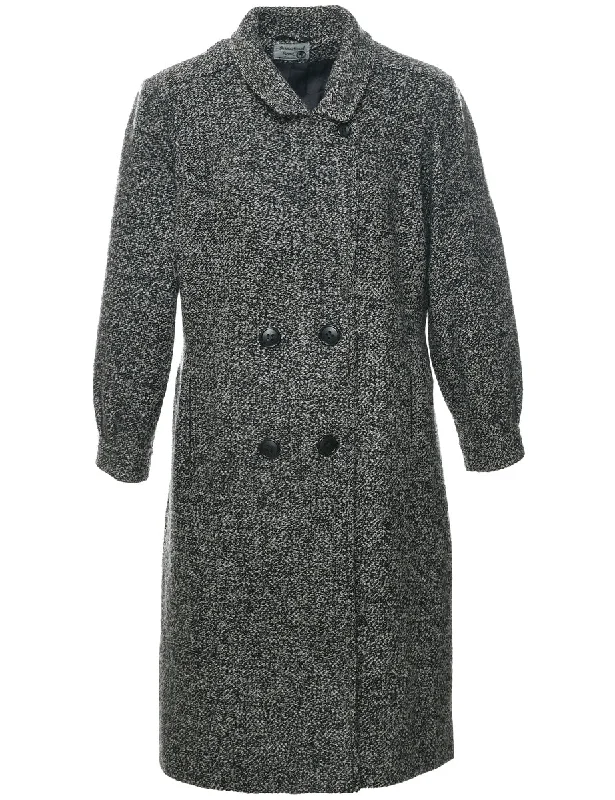 Double Breasted Wool Coat - L