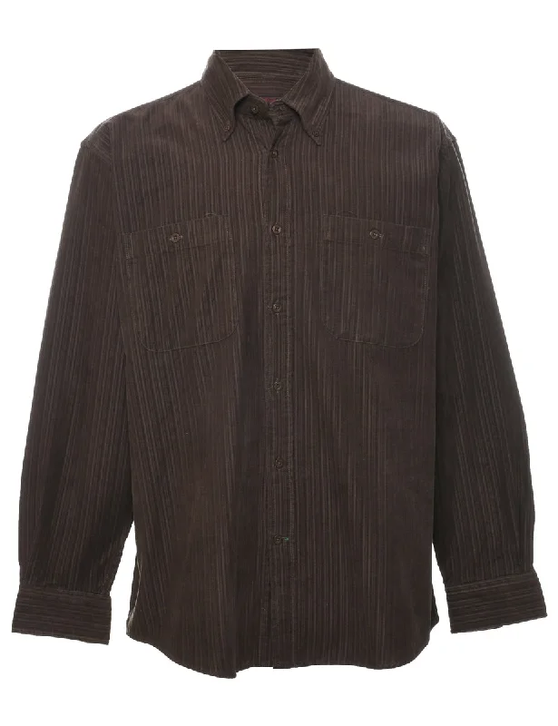 Corduroy Striped Pattern Shirt - M