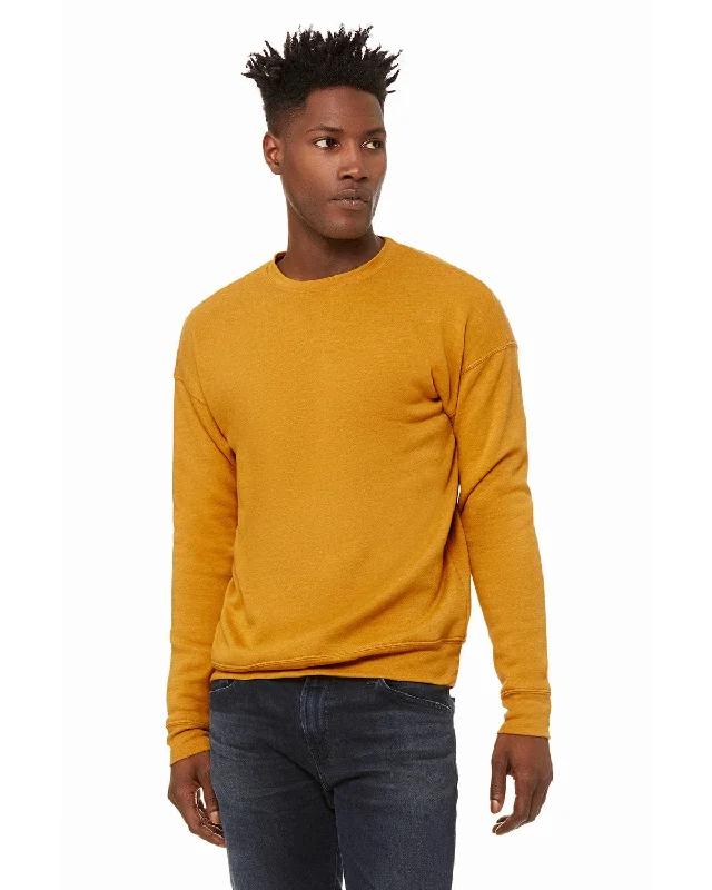 Bella+Canvas Unisex Drop Shoulder Fleece Crewneck Sweatshirt | Heather Mustard