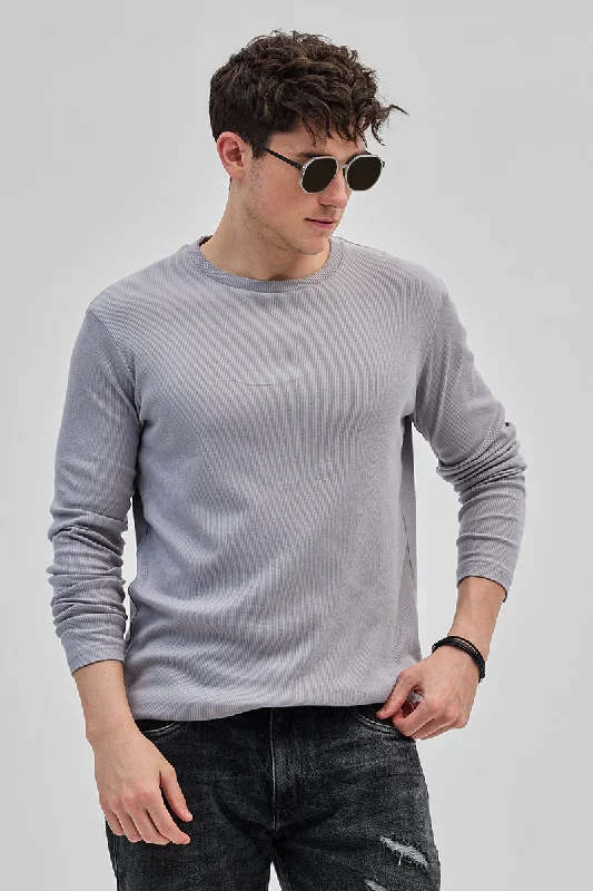 Light Grey Textured Sweatshirt