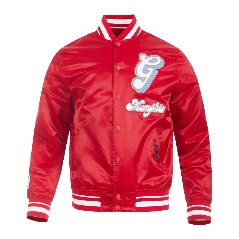 NBA MEMPHIS GRIZZLIES CITY EDITION 24-25 MEN'S RIB SATIN JACKET (RED)