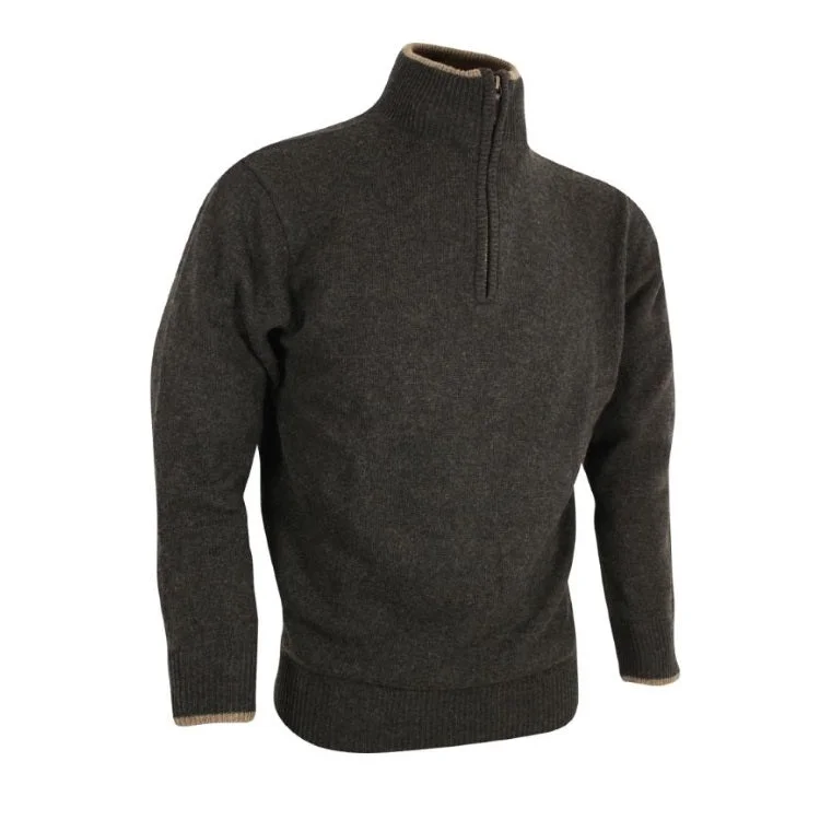 Jack Pyke Ashcombe Zip Neck Sweater - Dark Olive