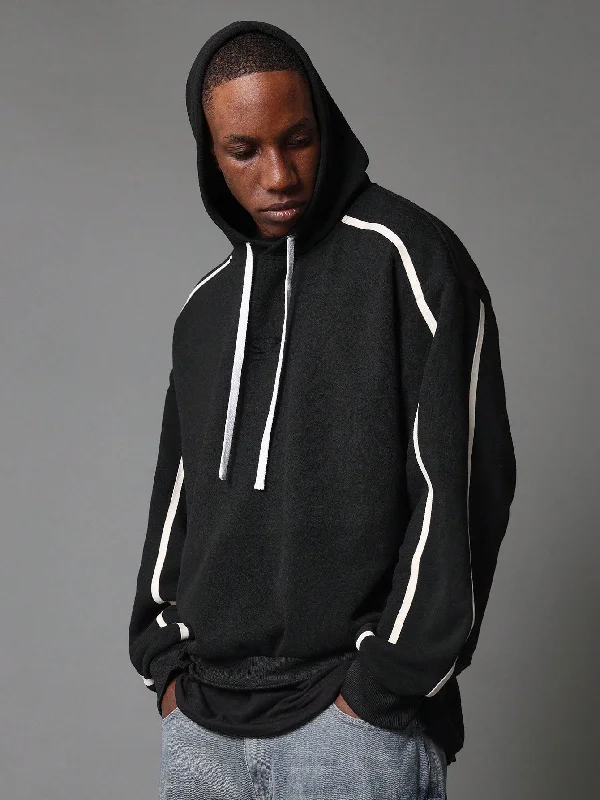 Regular Fit Overhead Hoodie With Piping