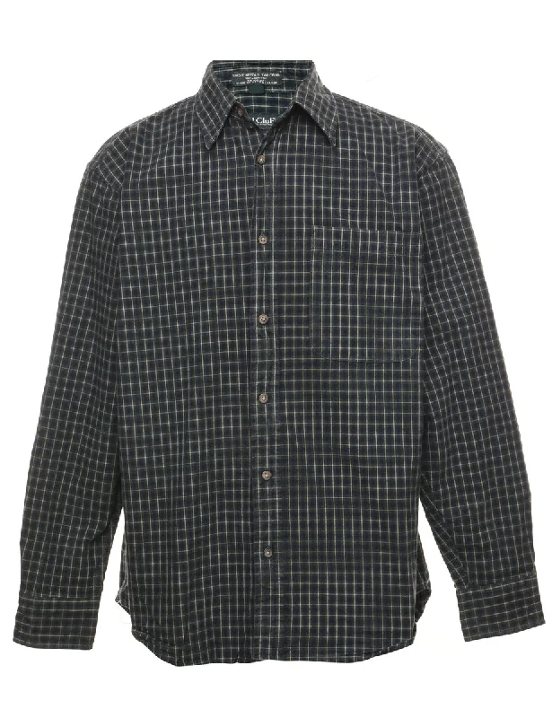 Dark Green Checked Shirt - S