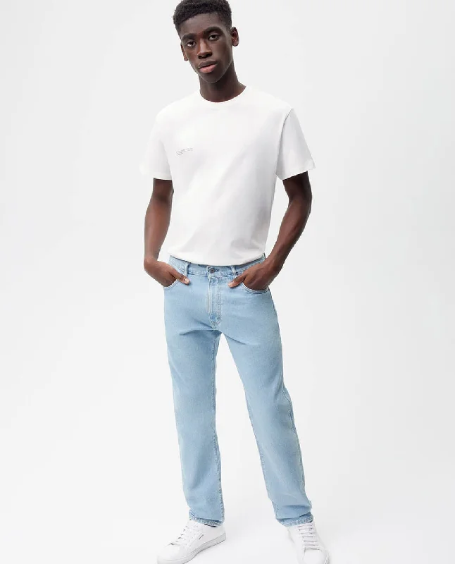 Denim straight leg wash pants