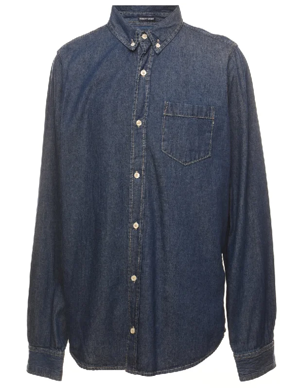 Dark Wash Denim Shirt - L