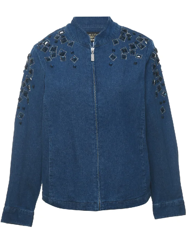 Embellished Bob Mackie Denim Jacket - M