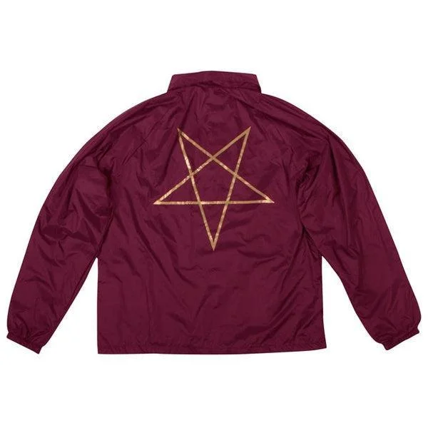 Thrasher Pentagram Coaches Jacket Burgundy