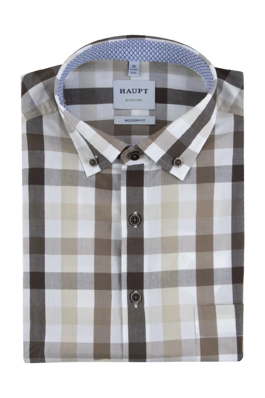 Haupt Modern Fit Shirt Brown Check