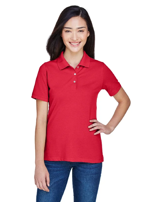 Harriton Ladies Easy Blend Polo Shirt | Red