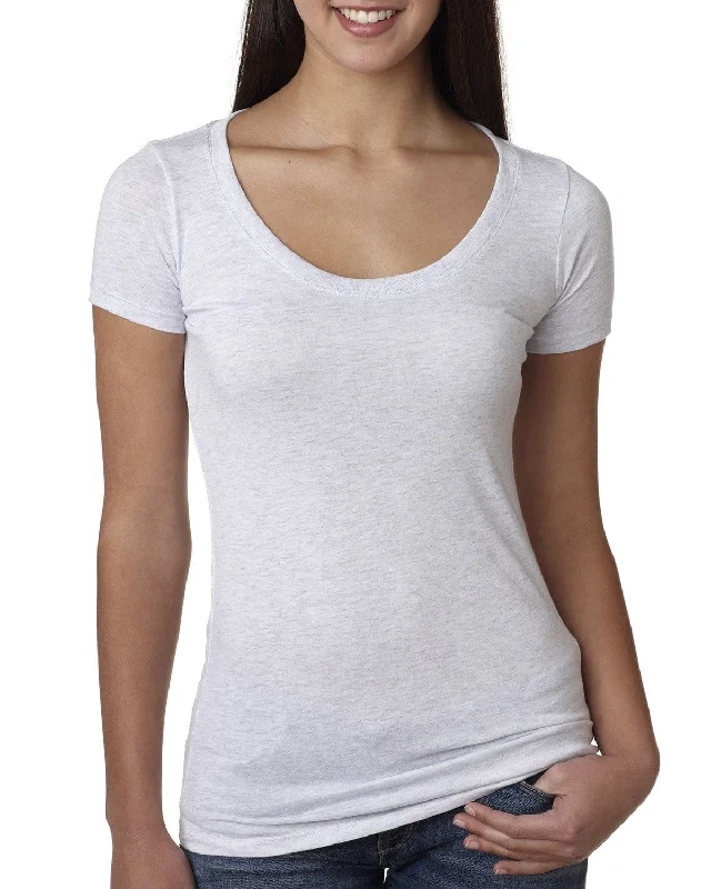 Next Level Ladies Triblend Scoop Neck Tee | Heather White