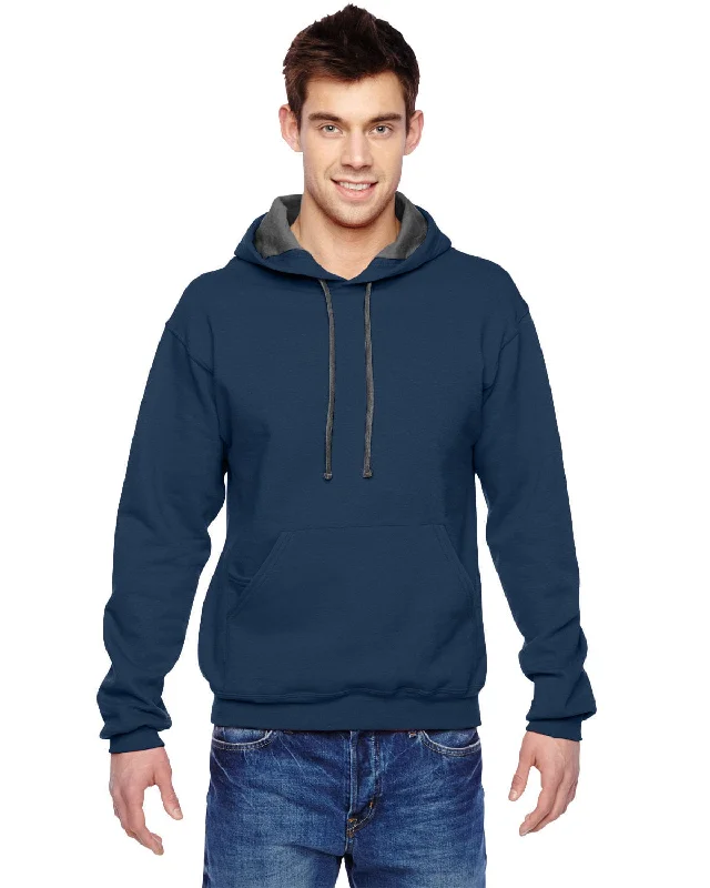 Fruit of the Loom Sofspun Hooded Sweatshirt | J Navy