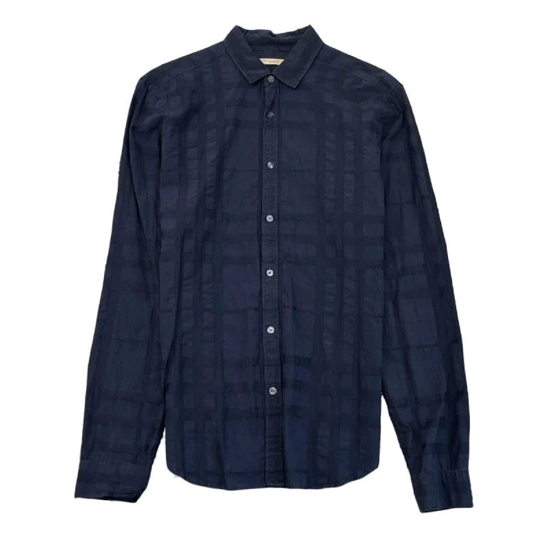 Men's Check Long Sleeve Shirt Navy Size M