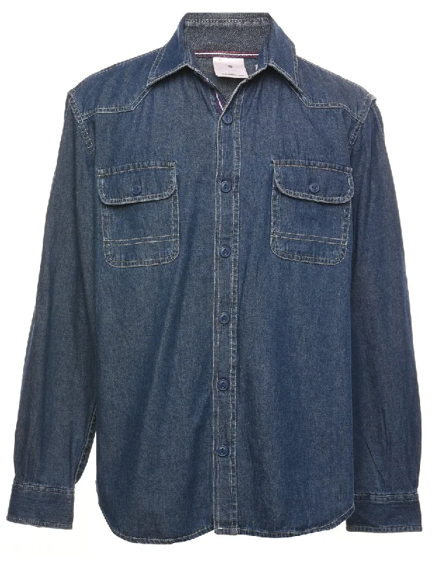 Dark Wash Denim Shirt - S