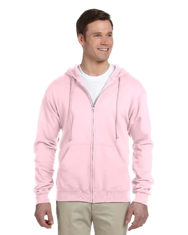 Jerzees Lightweight Full-Zip Hooded Sweatshirt | Classic Pink