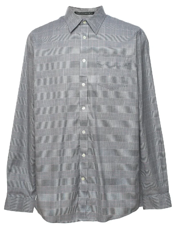 Eddie Bauer Grey Checked Shirt - L