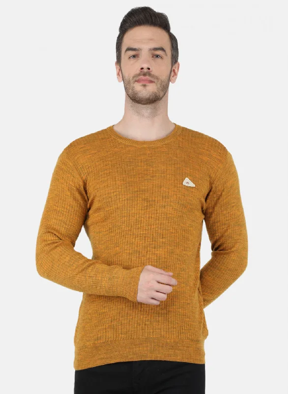 Men Yellow Solid Pullover