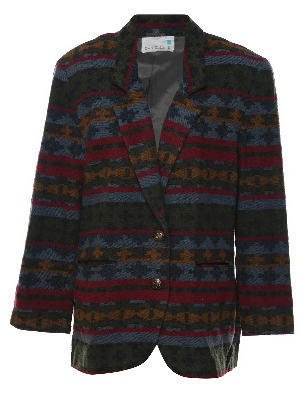 Danielle Aztec Print Multi-Colour Blazer - L