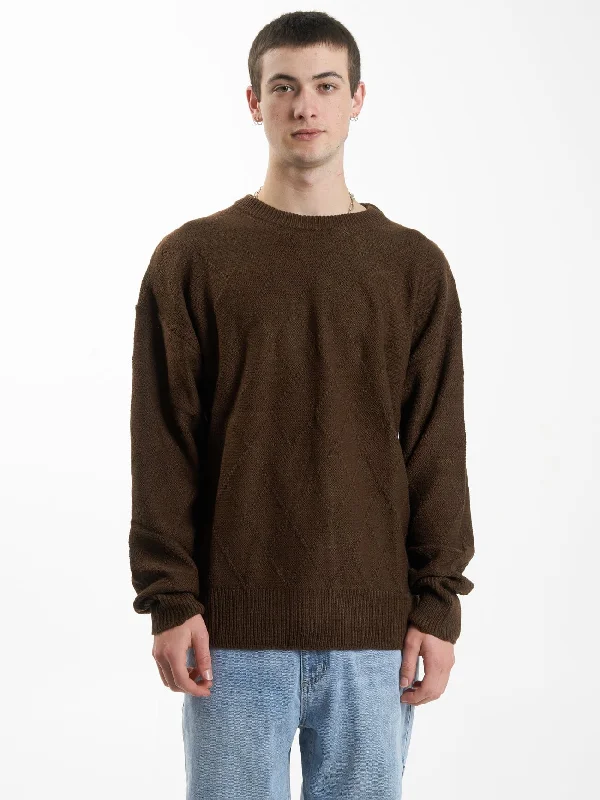 Linked Crew Knit - Chocolate Plum