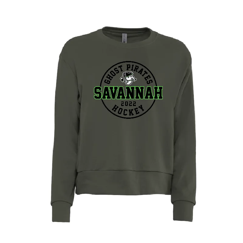 Savannah Ghost Pirates Women's Laguna Sueded Crewneck Sweatshirt