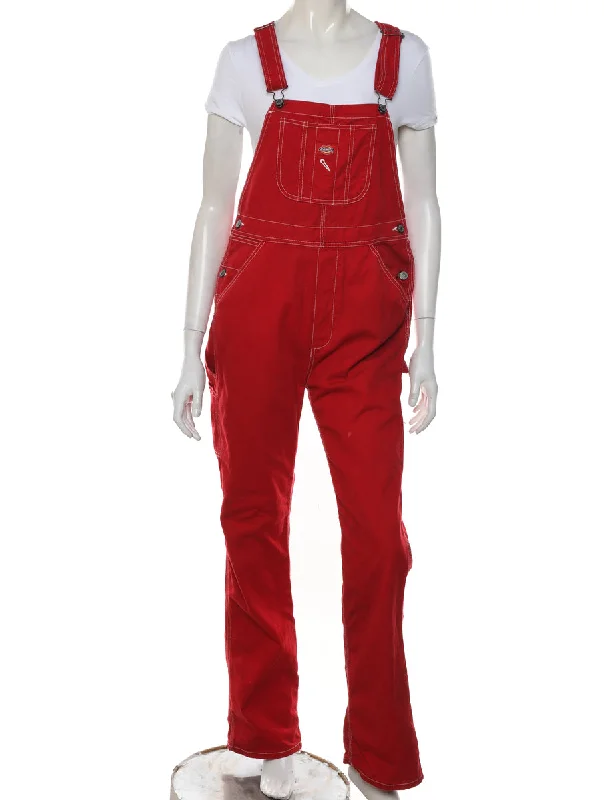 Dickies Red Dungarees - W34 L30