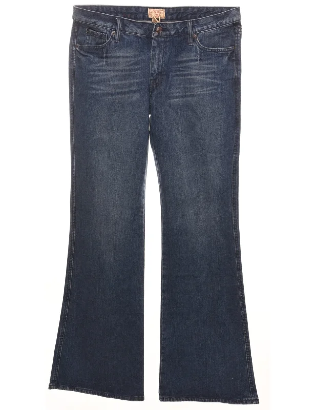 Embellished Medium Wash Y2K Flared Jeans - W35 L32