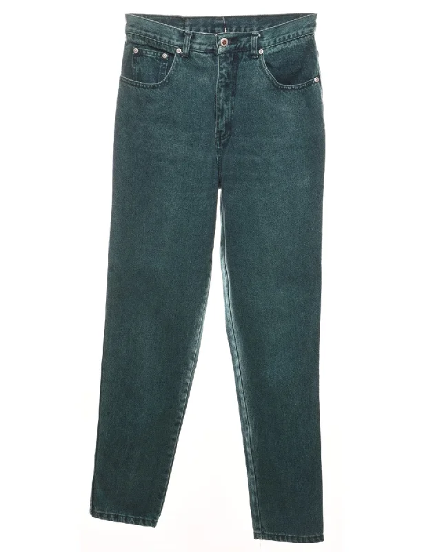 Dark Green High Wasit Tapered Jeans - W29 L31