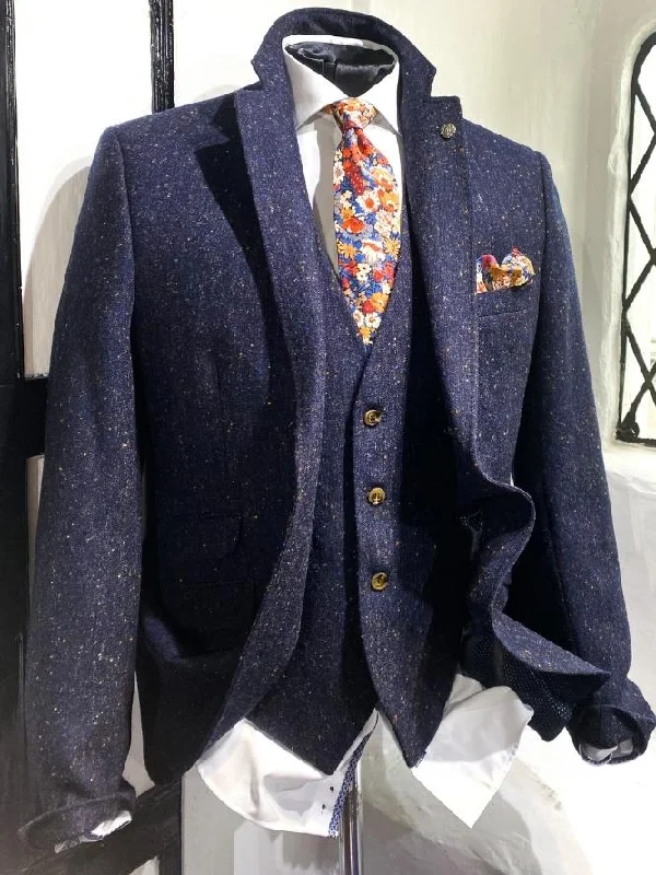 DARK BLUE TWEED WAISTCOAT