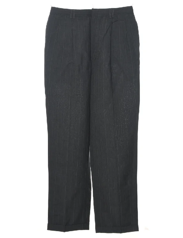 Dark Grey Pleated Trousers - W30 L30