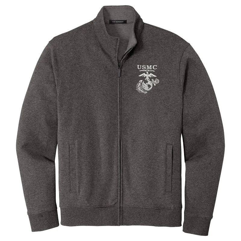 Marines Old School EGA Embroidered Heather Full-Zip Jacket