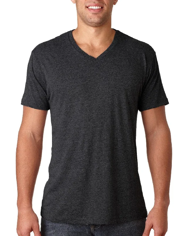 Next Level Mens Triblend V-Neck Tee | Vintage Black