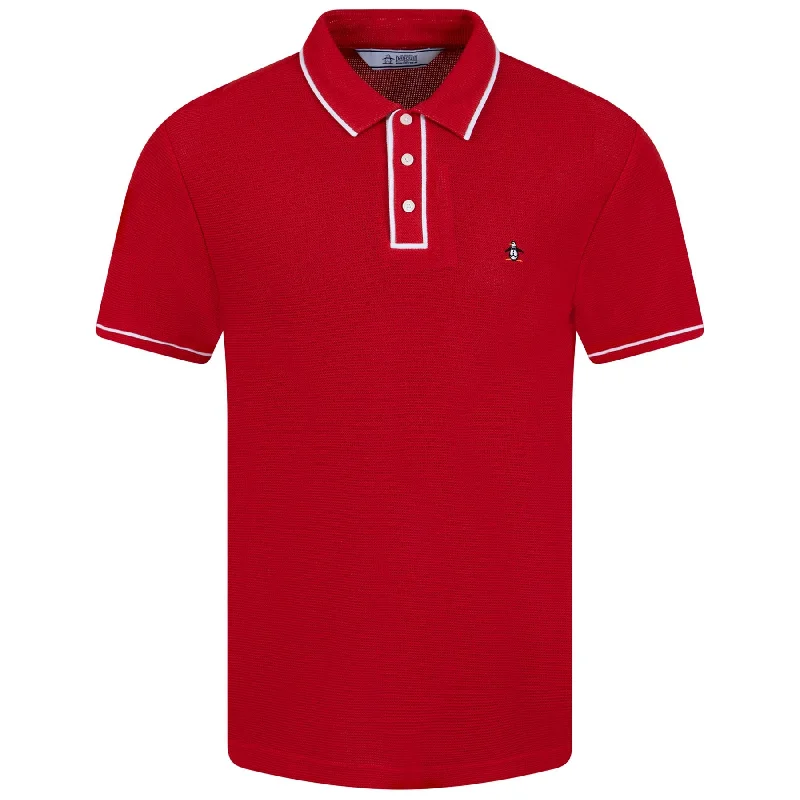 Archive Organic Cotton Earl Mesh Polo Salsa - AW23