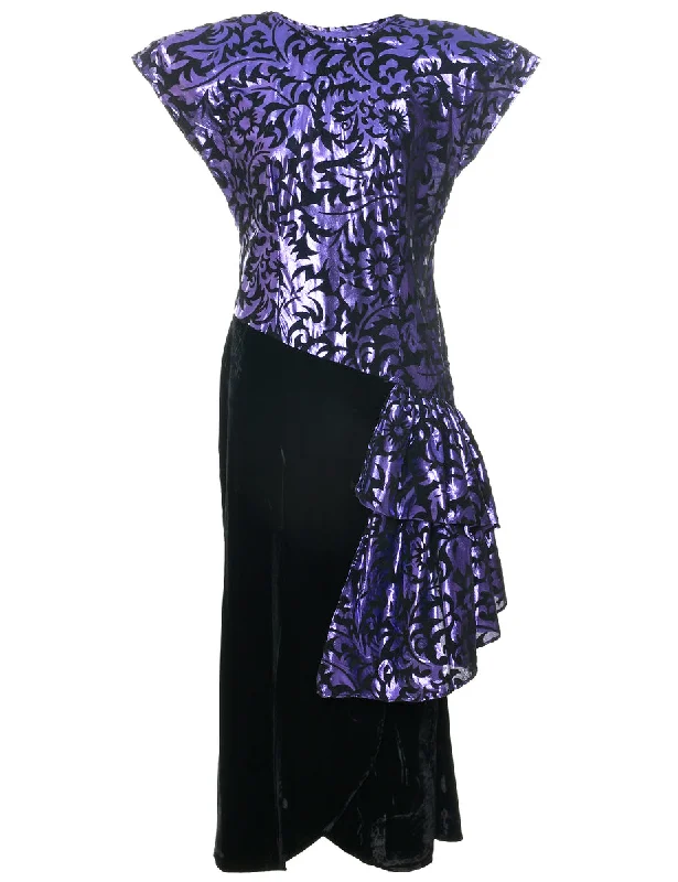 Damask Fabric Evening Dress - M