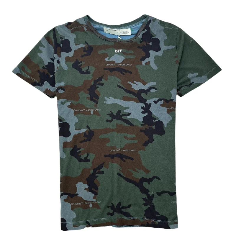 Men's Camouflage Logo T-Shirt Green Size XL